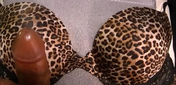  Punhetando e Gozando no Sutia Animal Print 36D